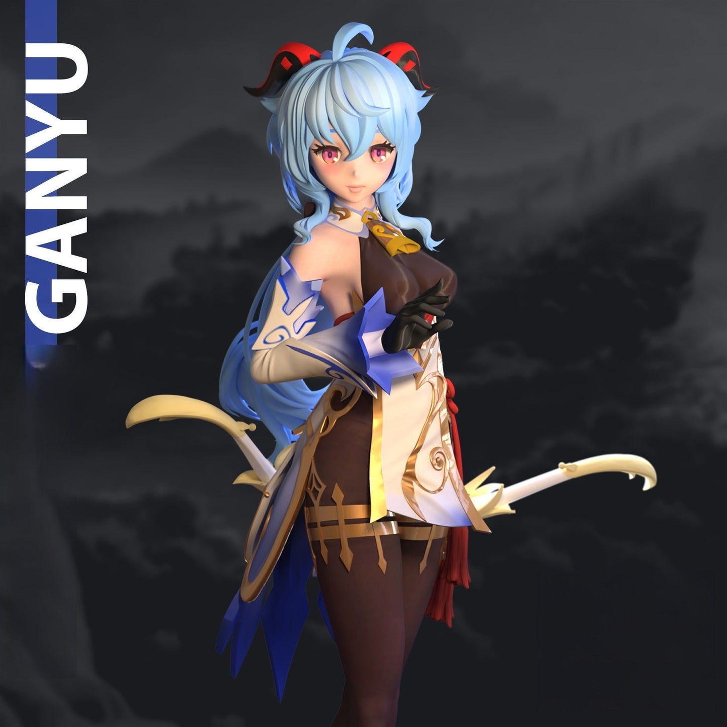 Ganyu - Genshin Impact - STL 3D Print Files - 3D Printed Garage Kit ガレージキット Resin Model Scale Figure フィギュア