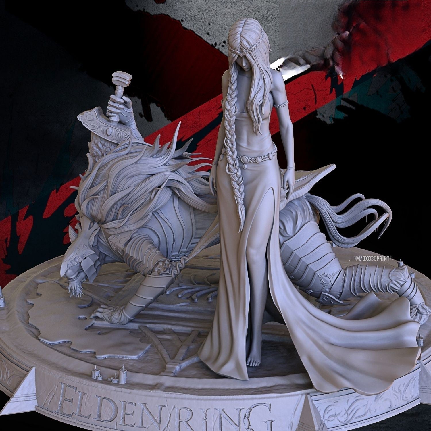 Queen Marika Special Edition and Maliketh - Elden Ring - STL 3D Print Files - 3D Printed Garage Kit ガレージキット Resin Model Scale Figure フィギュア