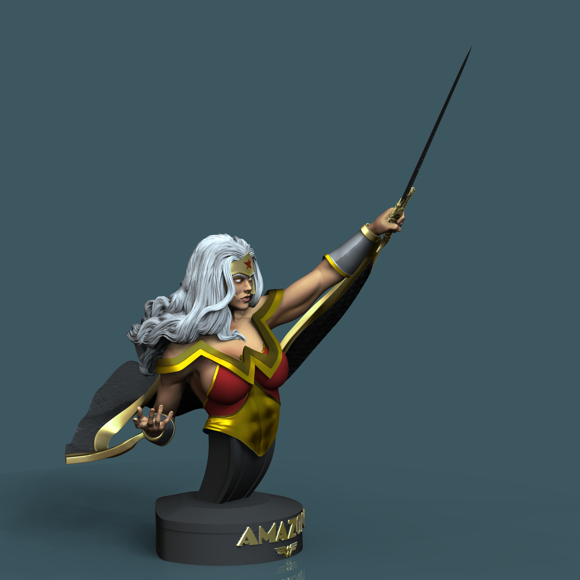 1367 Wonder Woman - Amazon Warriors - STL 3D Print Files - 3D Printed Garage Kit ガレージキット Resin Model Scale Figure フィギュア