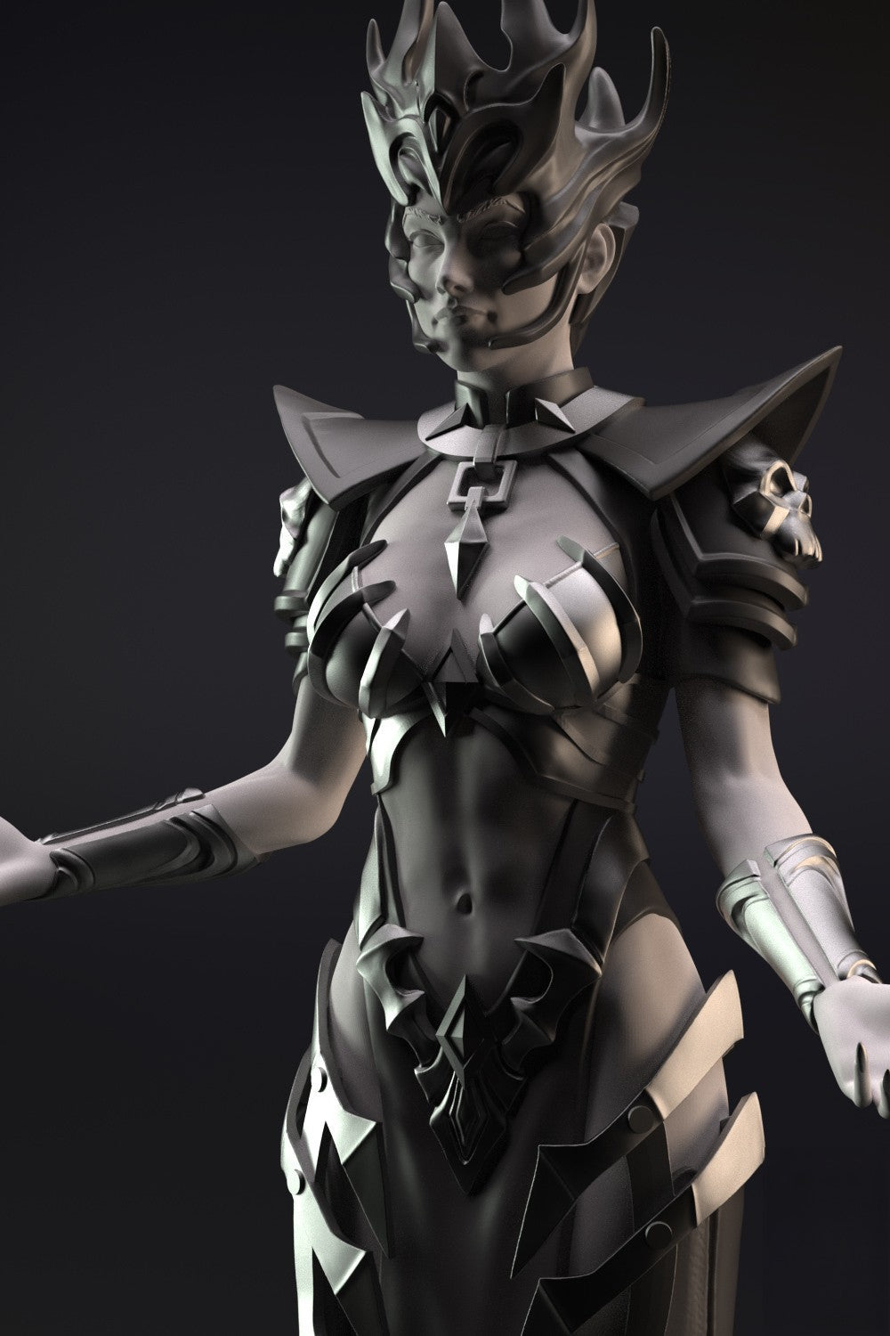 Neycrom Special Edition - The Priestess of Death - STL 3D Print Files - 3D Printed Garage Kit ガレージキット Resin Model Scale Figure フィギュア