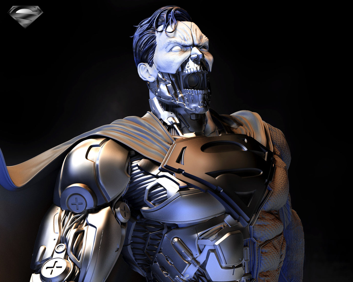 Cyborg Superman - DC COMICS - STL 3D Print Files - 3D Printed Garage Kit ガレージキット Resin Model Scale Figure フィギュア
