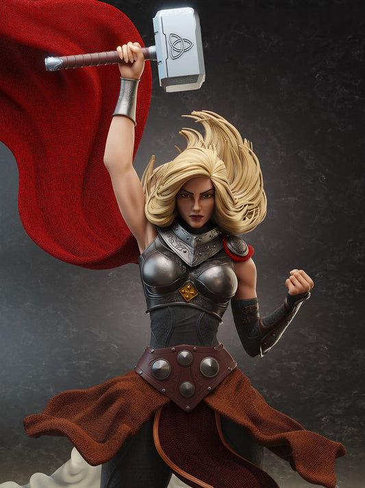 Lady Thor Special Edition - Jane Foster - STL 3D Print Files - 3D Printed Garage Kit ガレージキット Resin Model Scale Figure フィギュア