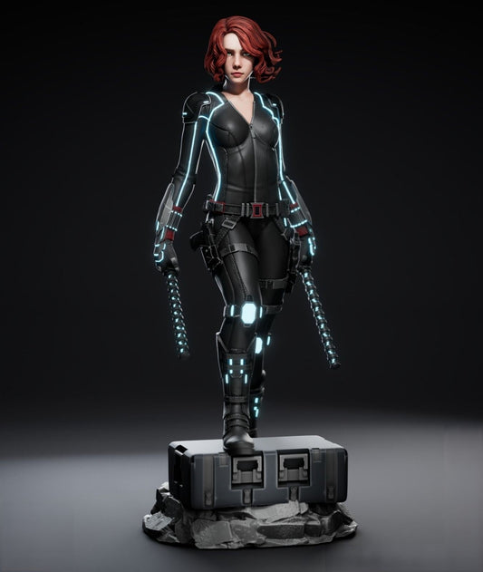 1293 Black Widow - MARVEL COMICS - STL 3D Print Files - 3D Printed Garage Kit ガレージキット Resin Model Scale Figure フィギュア