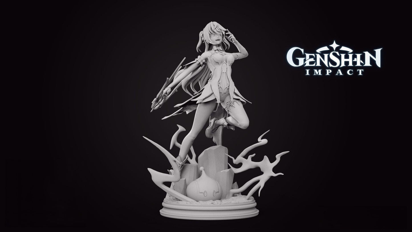 Fischl - Genshin Impact - STL 3D Print Files - 3D Printed Garage Kit ガレージキット Resin Model Scale Figure フィギュア