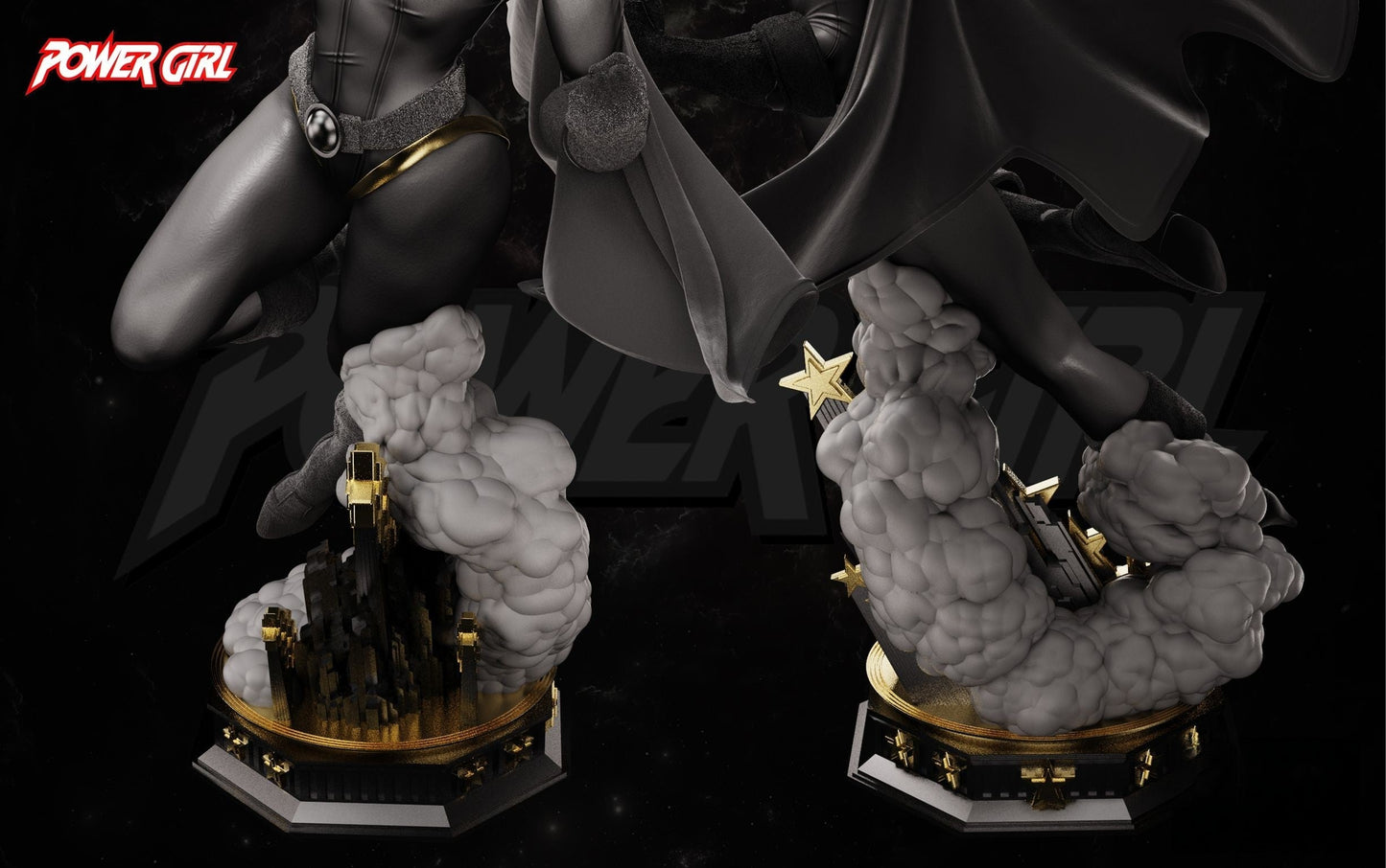 Power Girl - STL 3D Print Files - 3D Printed Garage Kit ガレージキット Resin Model Scale Figure フィギュア