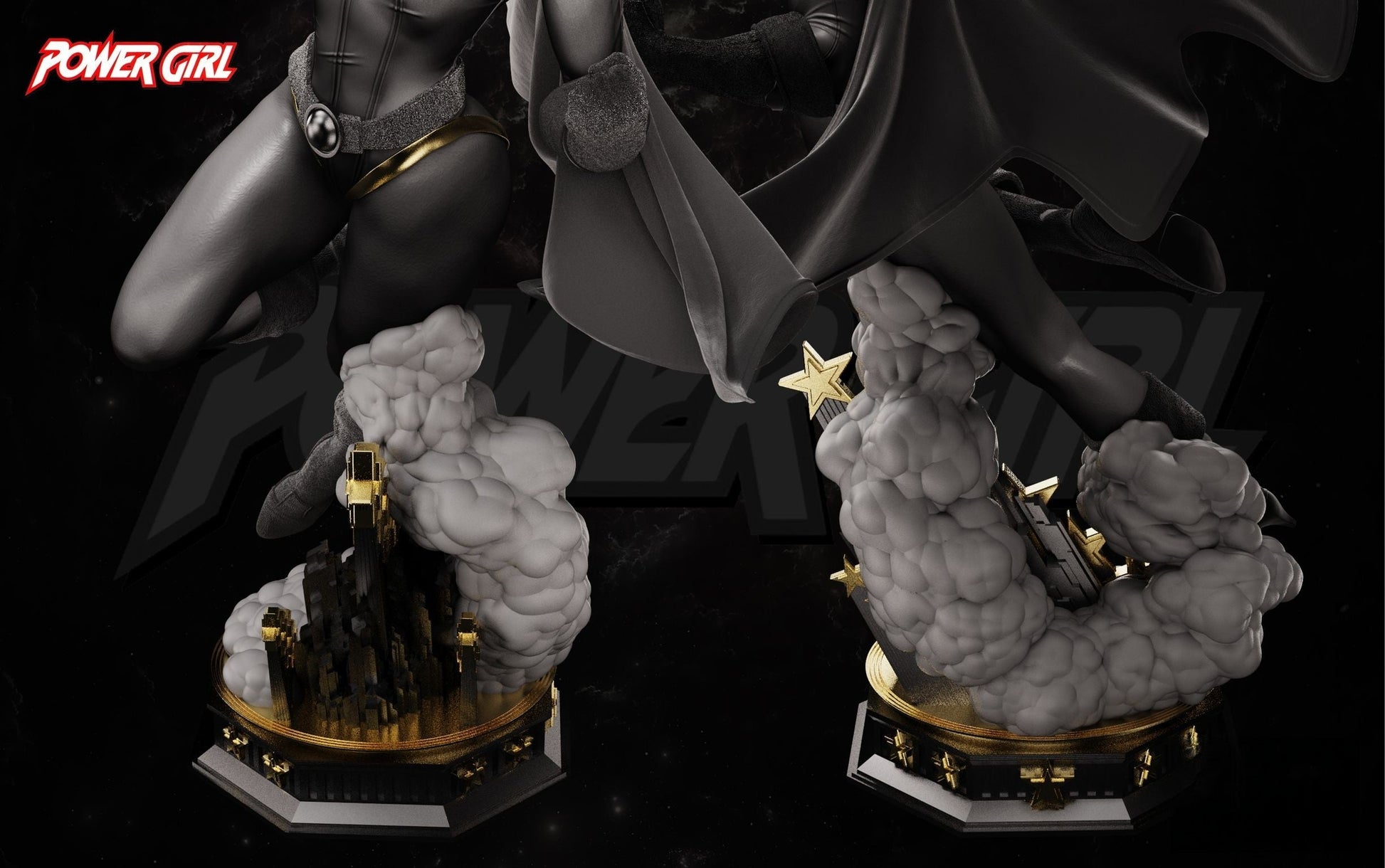 Power Girl - STL 3D Print Files - 3D Printed Garage Kit ガレージキット Resin Model Scale Figure フィギュア