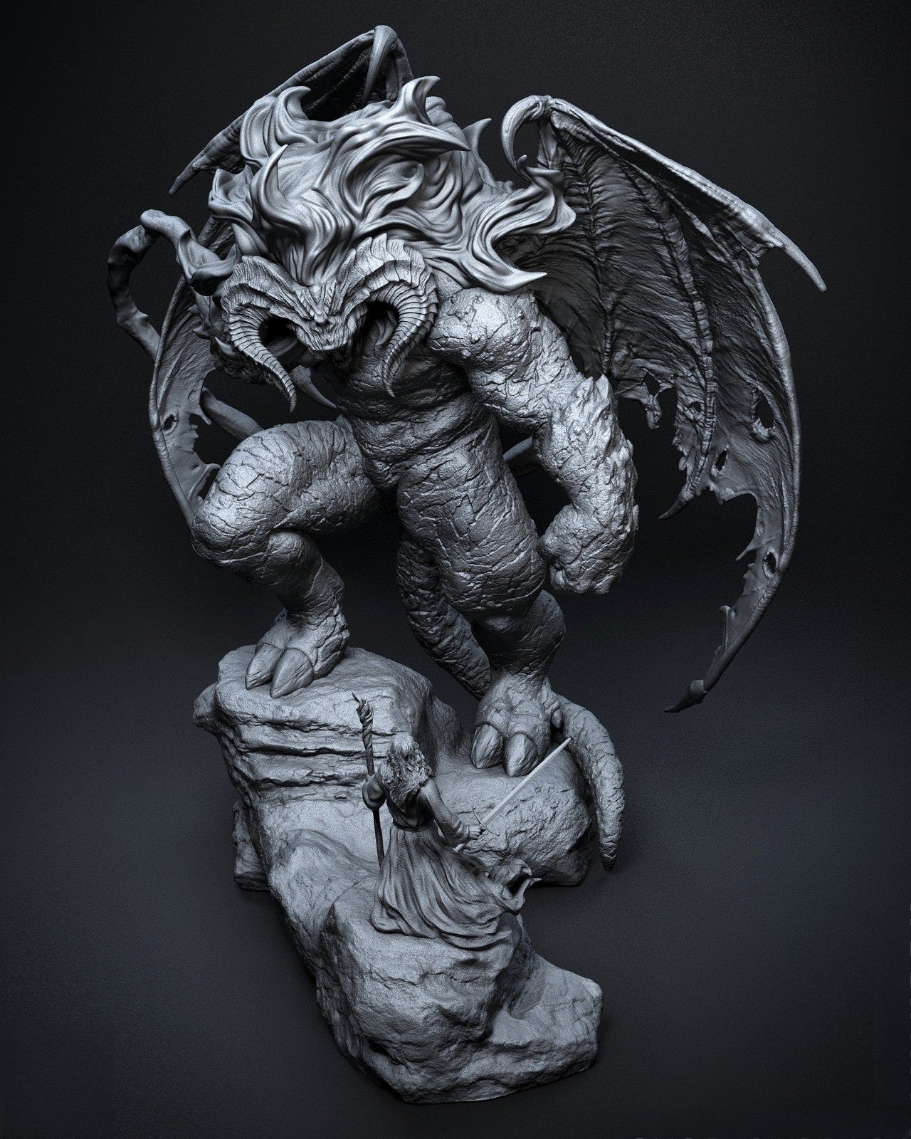 Gandalf vs Balrog - Lord of the Rings - Garage Kit Figure Resin Model 1/12スケール