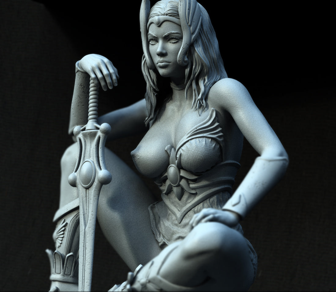 Warrior Woman Special Edition - STL 3D Print Files - 3D Printed Garage Kit ガレージキット Resin Model Scale Figure フィギュア