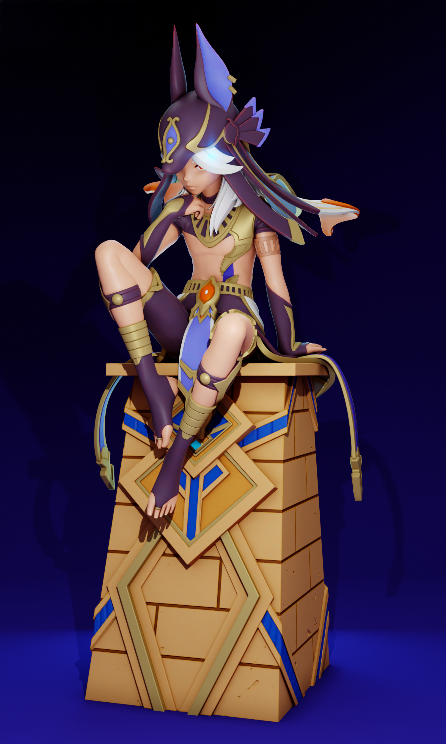 Cyno and Tighnari - Genshin Impact - STL 3D Print Files - 3D Printed Garage Kit ガレージキット Resin Model Scale Figure フィギュア