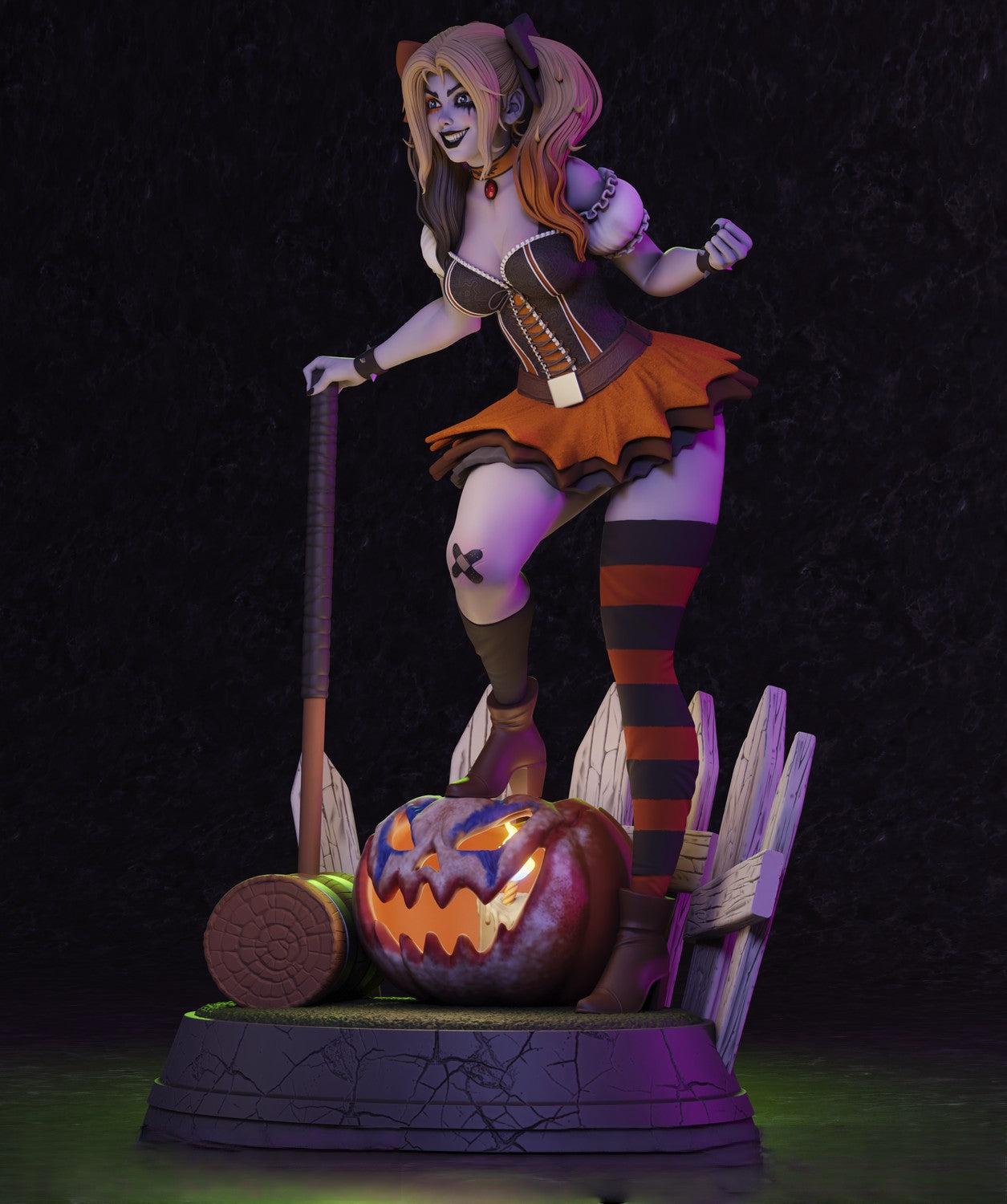 1570 Harley Quinn Halloween - DC Comics - STL 3D Print Files - 3D Printed Garage Kit ガレージキット Resin Model Scale Figure フィギュア