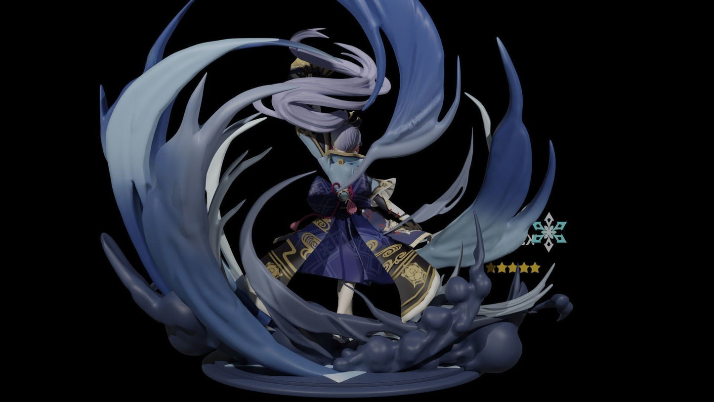 Kamisato Ayaka - Genshin Impact - STL 3D Print Files - 3D Printed Garage Kit ガレージキット Resin Model Scale Figure フィギュア