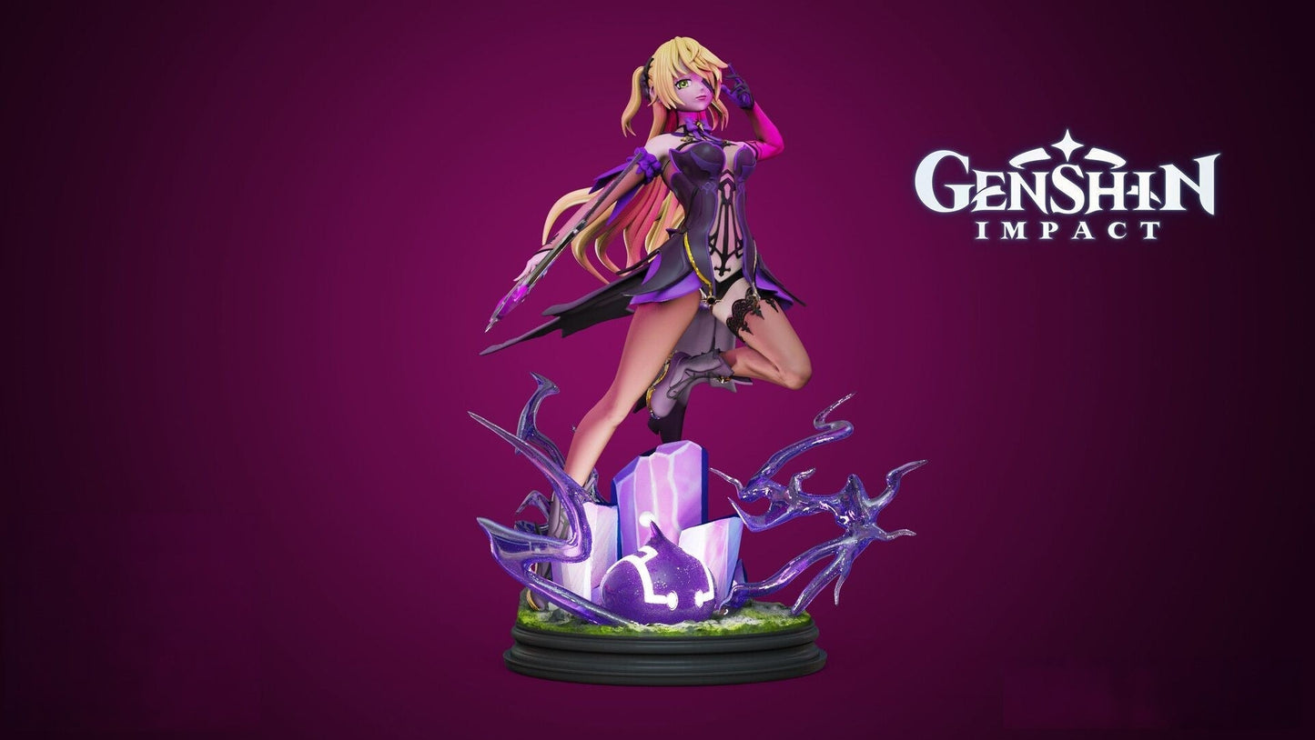 Fischl - Genshin Impact - STL 3D Print Files - 3D Printed Garage Kit ガレージキット Resin Model Scale Figure フィギュア