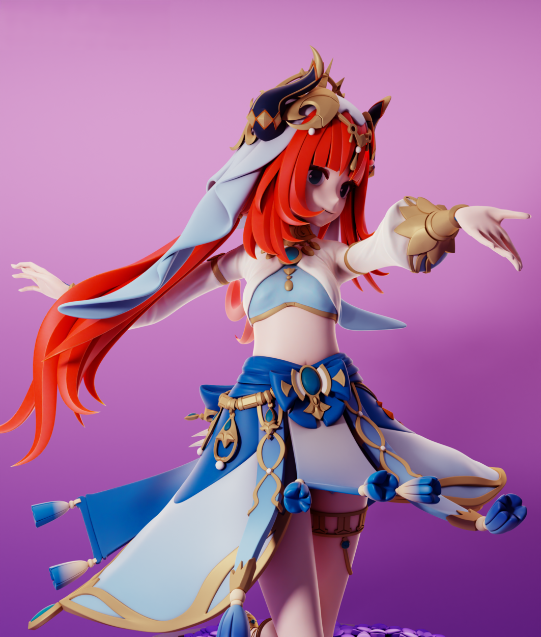 Nilou - Genshin Impact - STL 3D Print Files - 3D Printed Garage Kit ガレージキット Resin Model Scale Figure フィギュア