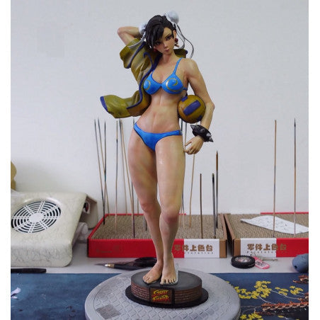 Chun Li Beach Special Edition - Street Fighter - STL 3D Print Files - 3D Printed Garage Kit ガレージキット Resin Model Scale Figure フィギュア