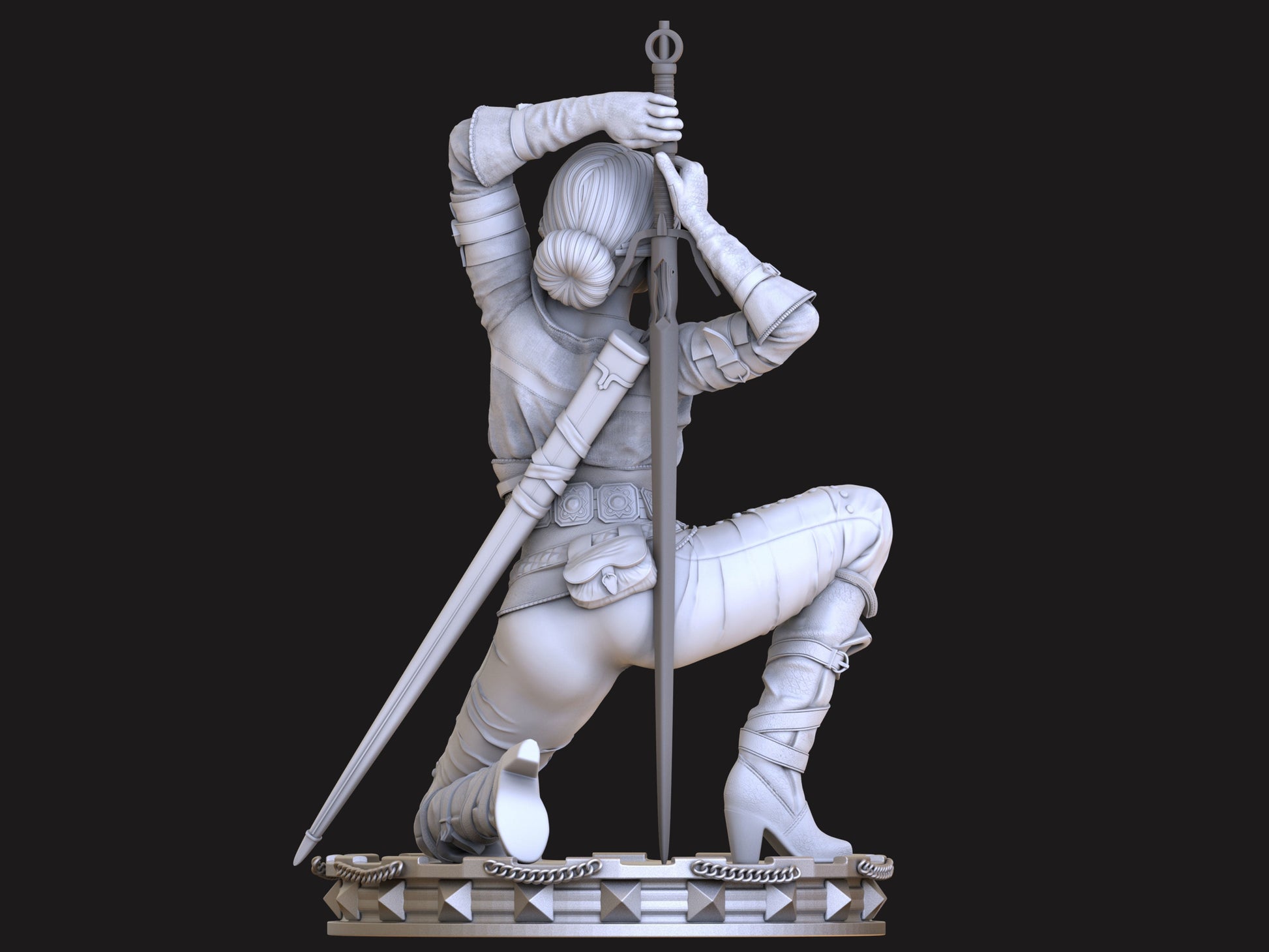 Ciri Special Edition - The Witcher - STL 3D Print Files - 3D Printed Garage Kit ガレージキット Resin Model Scale Figure フィギュア