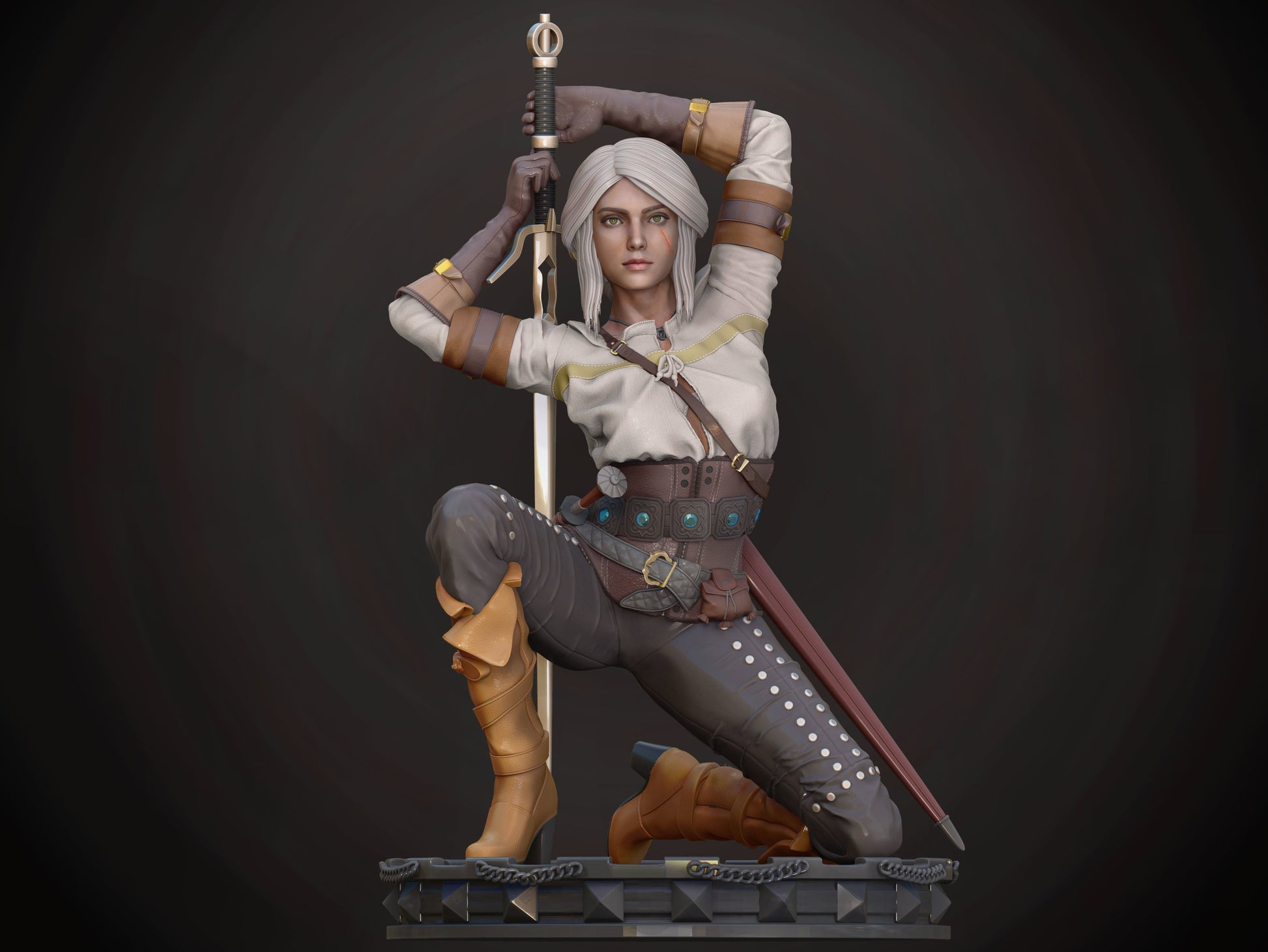 Ciri Special Edition - The Witcher - STL 3D Print Files - 3D Printed Garage Kit ガレージキット Resin Model Scale Figure フィギュア