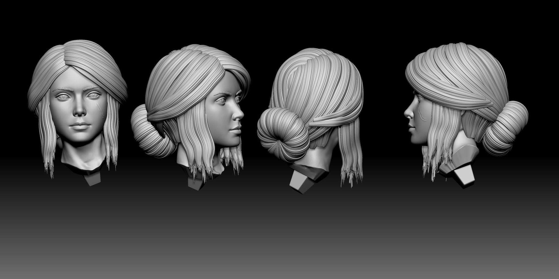Ciri Special Edition - The Witcher - STL 3D Print Files - 3D Printed Garage Kit ガレージキット Resin Model Scale Figure フィギュア