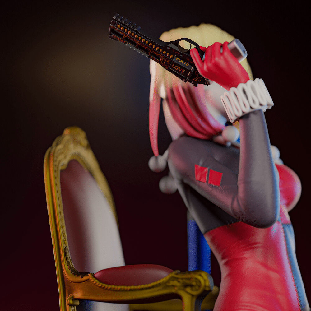 1534 Classic Harley Quinn - DC Comics - STL 3D Print Files - 3D Printed Garage Kit ガレージキット Resin Model Scale Figure フィギュア