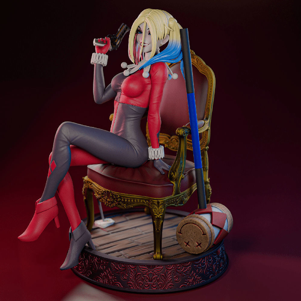 1534 Classic Harley Quinn - DC Comics - STL 3D Print Files - 3D Printed Garage Kit ガレージキット Resin Model Scale Figure フィギュア
