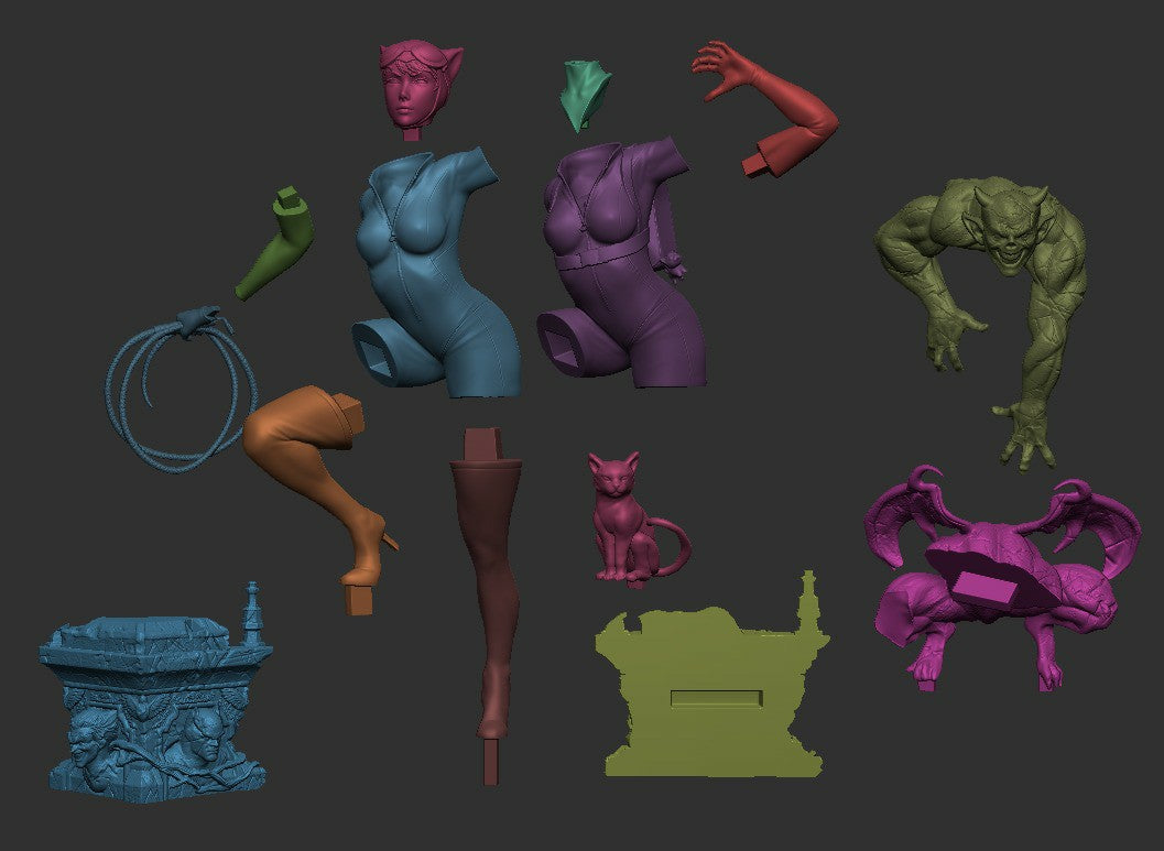 1272 CATWOMAN - DC Comics - STL 3D Print Files - 3D Printed Garage Kit ガレージキット Resin Model Scale Figure フィギュア