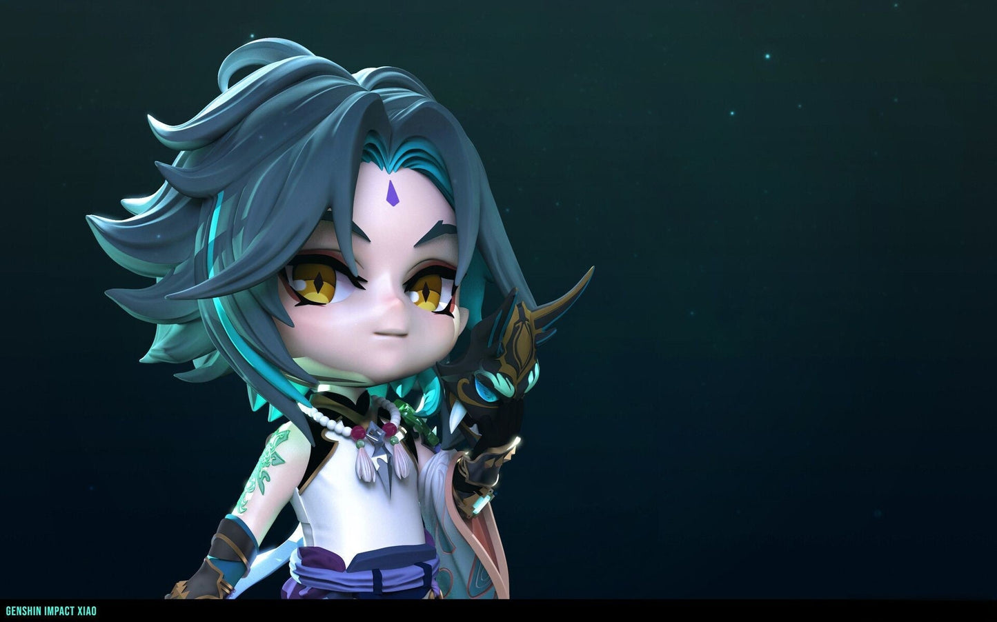 Chibi Xiao - Genshin Impact - STL 3D Print Files - 3D Printed Garage Kit ガレージキット Resin Model Scale Figure フィギュア
