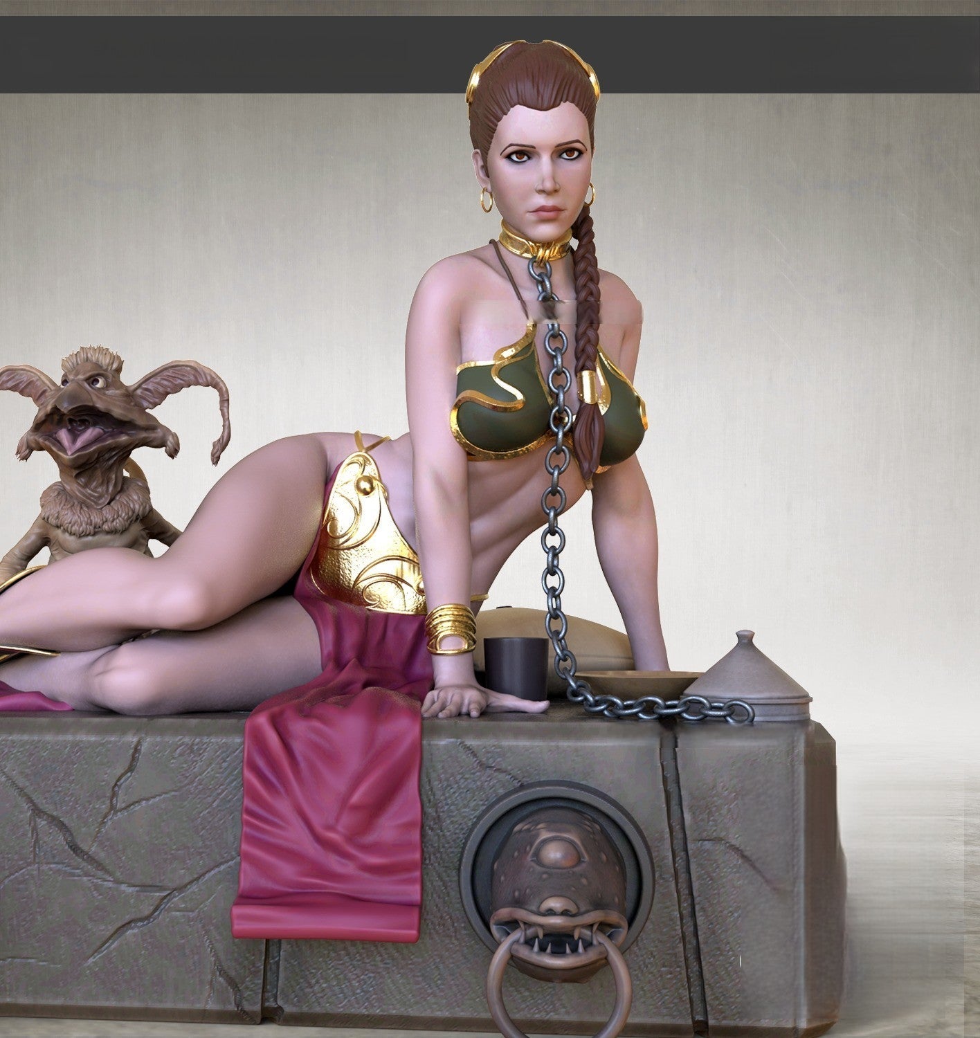 Slave Leia Special Edition - Star Wars - STL 3D Print Files - 3D Printed Garage Kit ガレージキット Resin Model Scale Figure フィギュア