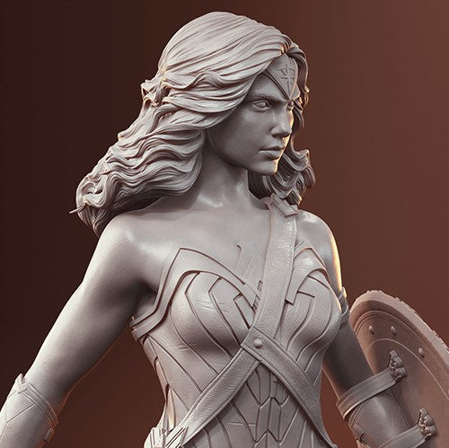 1402 Wonder Woman Gal Gadot - STL 3D Print Files - 3D Printed Garage Kit ガレージキット Resin Model Scale Figure フィギュア