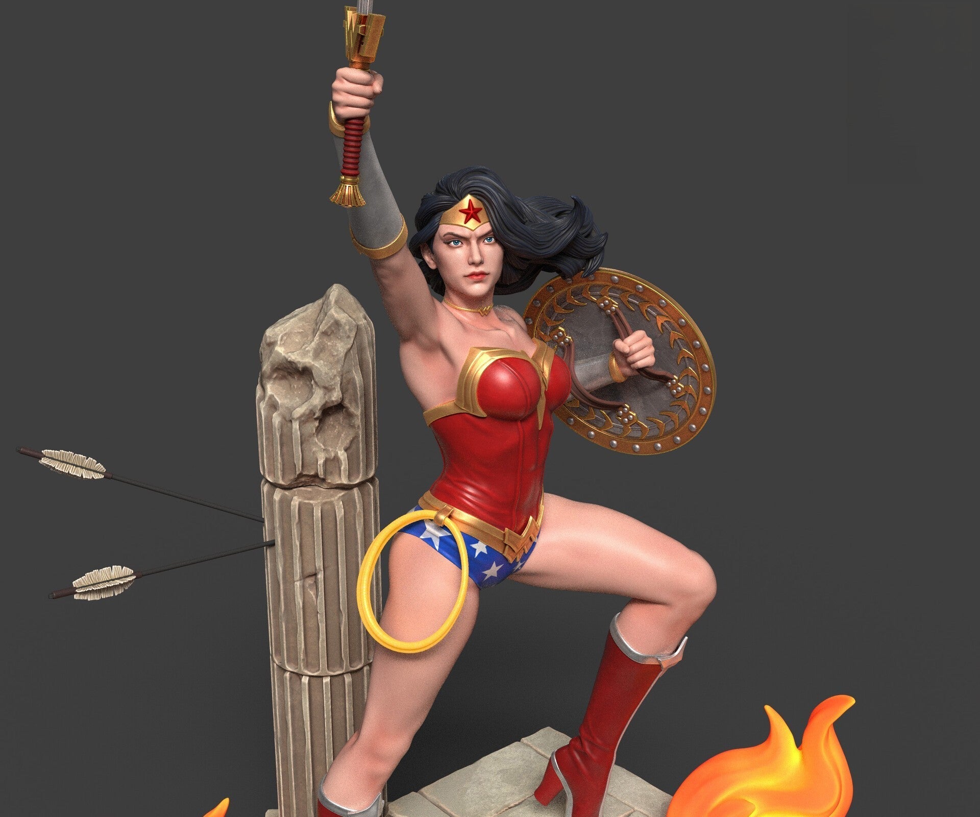 1469 Wonder Woman - DC Comics - STL 3D Print Files - 3D Printed Garage Kit ガレージキット Resin Model Scale Figure フィギュア