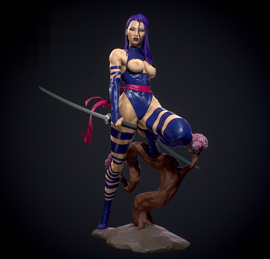 1331 Psylocke Special Edition - X-men - STL 3D Print Files - 3D Printed Garage Kit ガレージキット Resin Model Scale Figure フィギュア