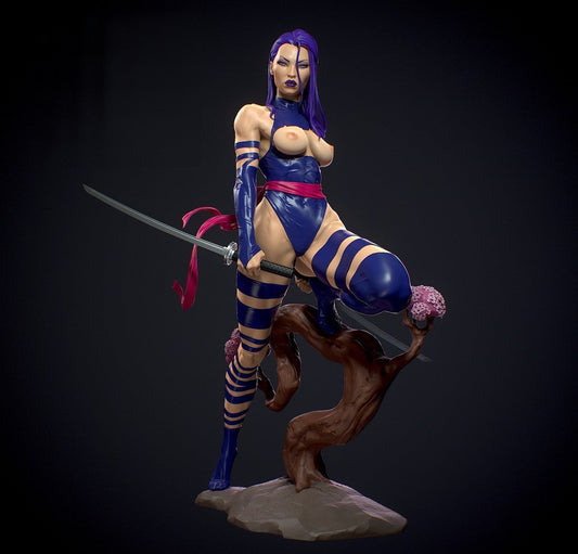 1331 Psylocke Special Edition - X-men - STL 3D Print Files - 3D Printed Garage Kit ガレージキット Resin Model Scale Figure フィギュア