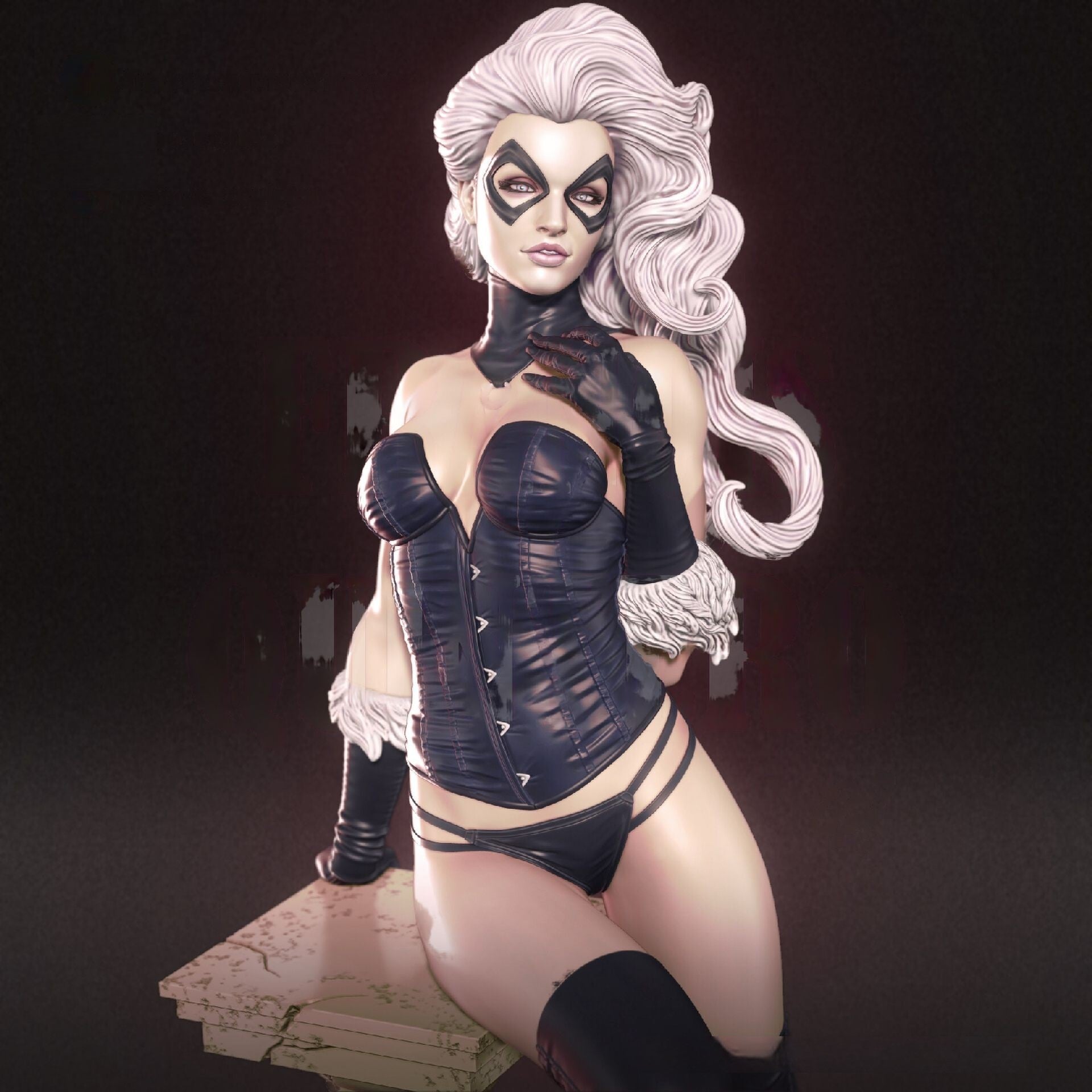 Black Cat Special Edition - Spider Man - STL 3D Print Files - 3D Printed Garage Kit ガレージキット Resin Model Scale Figure フィギュア