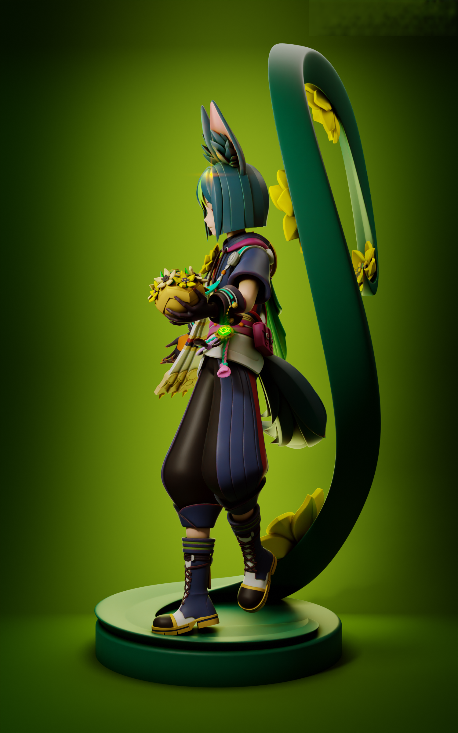 Tighnari - Genshin Impact - STL 3D Print Files - 3D Printed Garage Kit ガレージキット Resin Model Scale Figure フィギュア