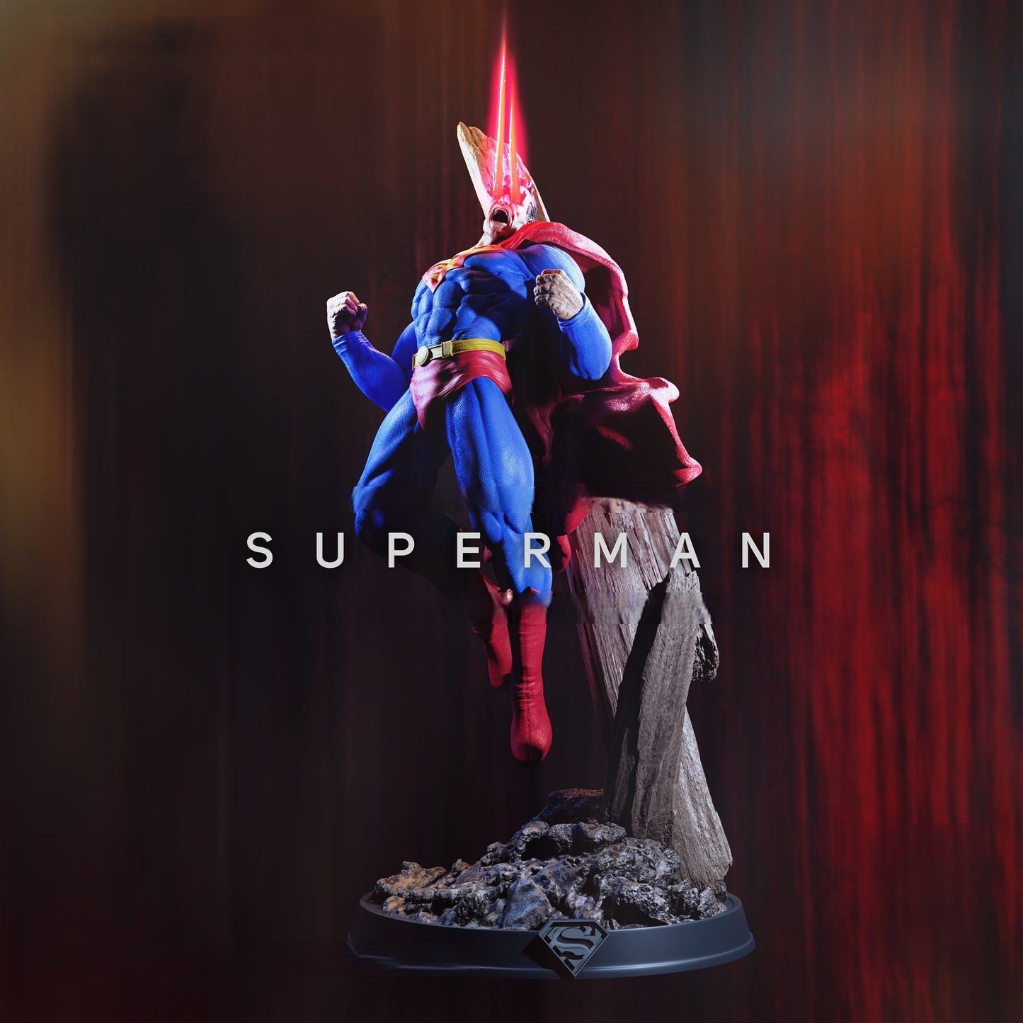 Superman Red Eyes - DC Comics - STL 3D Print Files - 3D Printed Garage Kit ガレージキット Resin Model Scale Figure フィギュア
