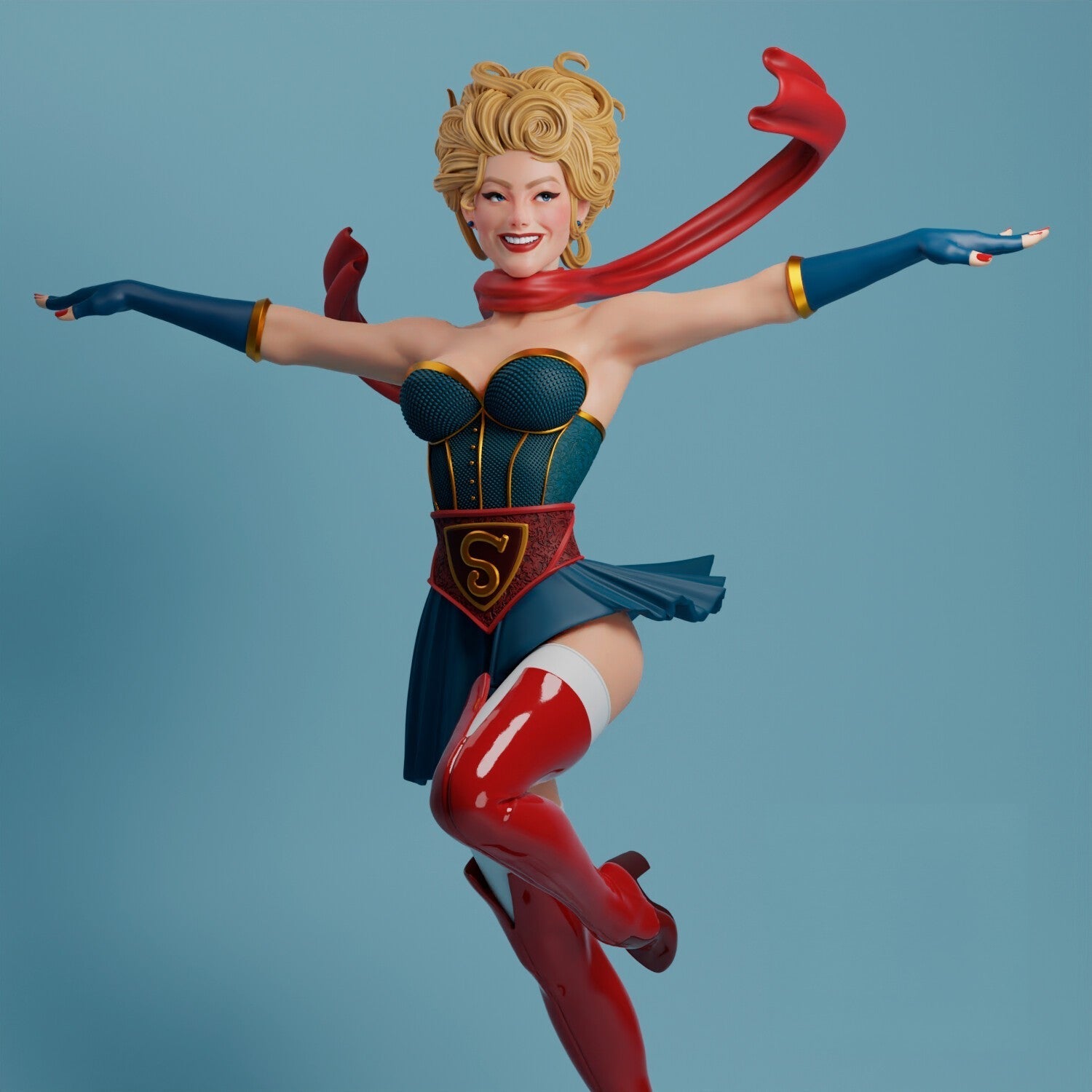 DC Bombshell Supergirl - Kara Starikov - STL 3D Print Files - 3D Printed Garage Kit ガレージキット Resin Model Scale Figure フィギュア