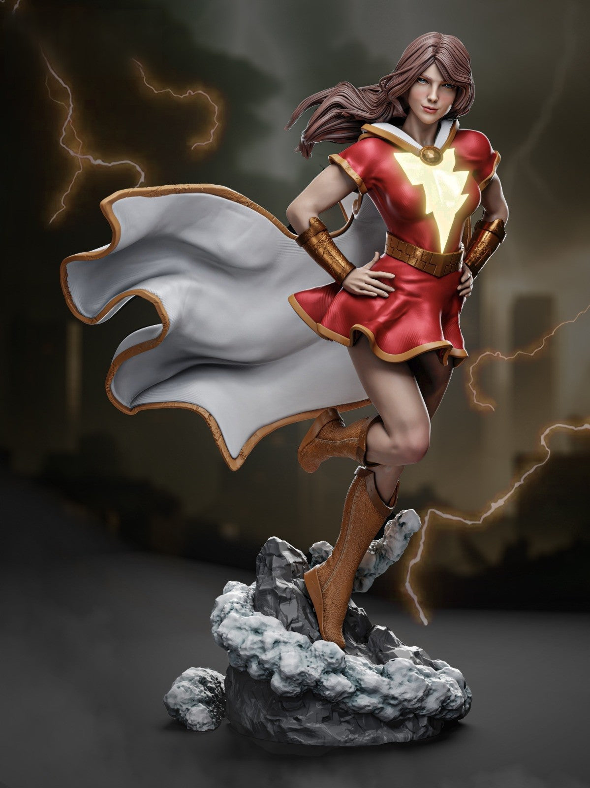 Mary Marvel - DC Comics - STL 3D Print Files - 3D Printed Garage Kit ガレージキット Resin Model Scale Figure フィギュア