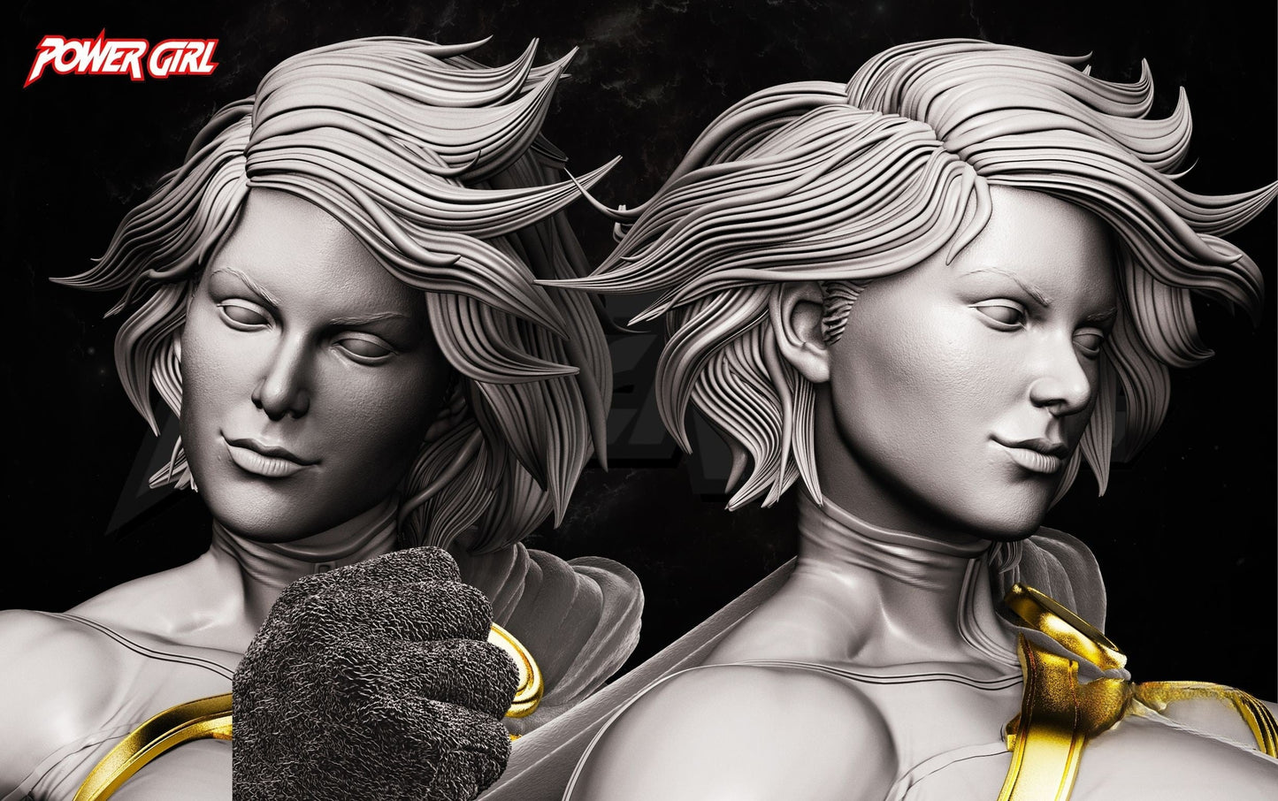 Power Girl - STL 3D Print Files - 3D Printed Garage Kit ガレージキット Resin Model Scale Figure フィギュア