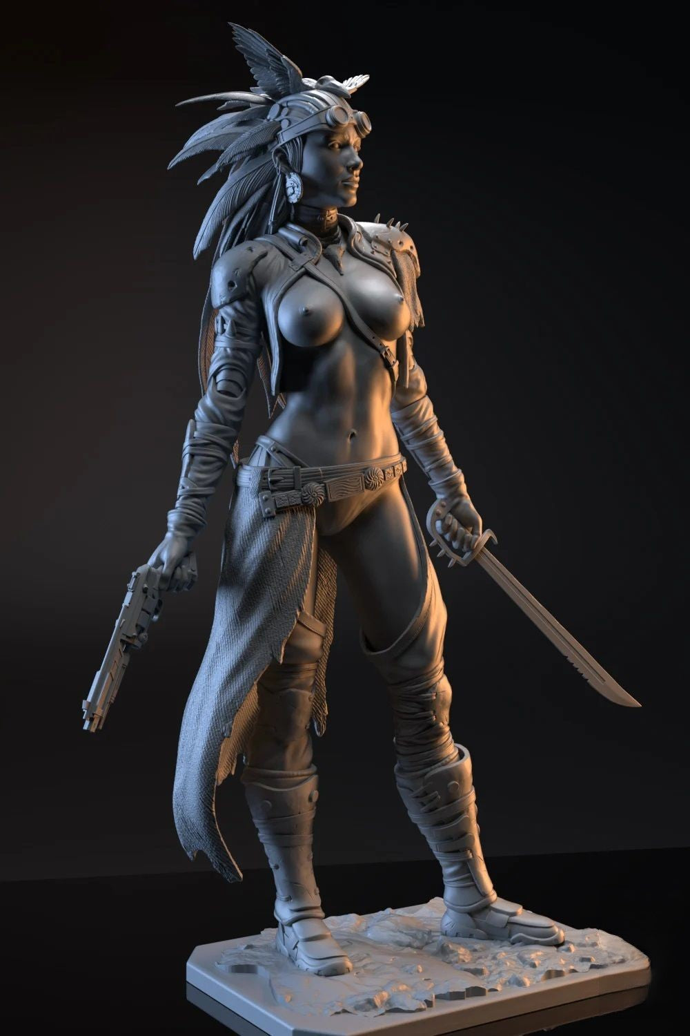 Sacheen Special Edition - The Wasteland Survivor - STL 3D Print Files - 3D Printed Garage Kit ガレージキット Resin Model Scale Figure フィギュア