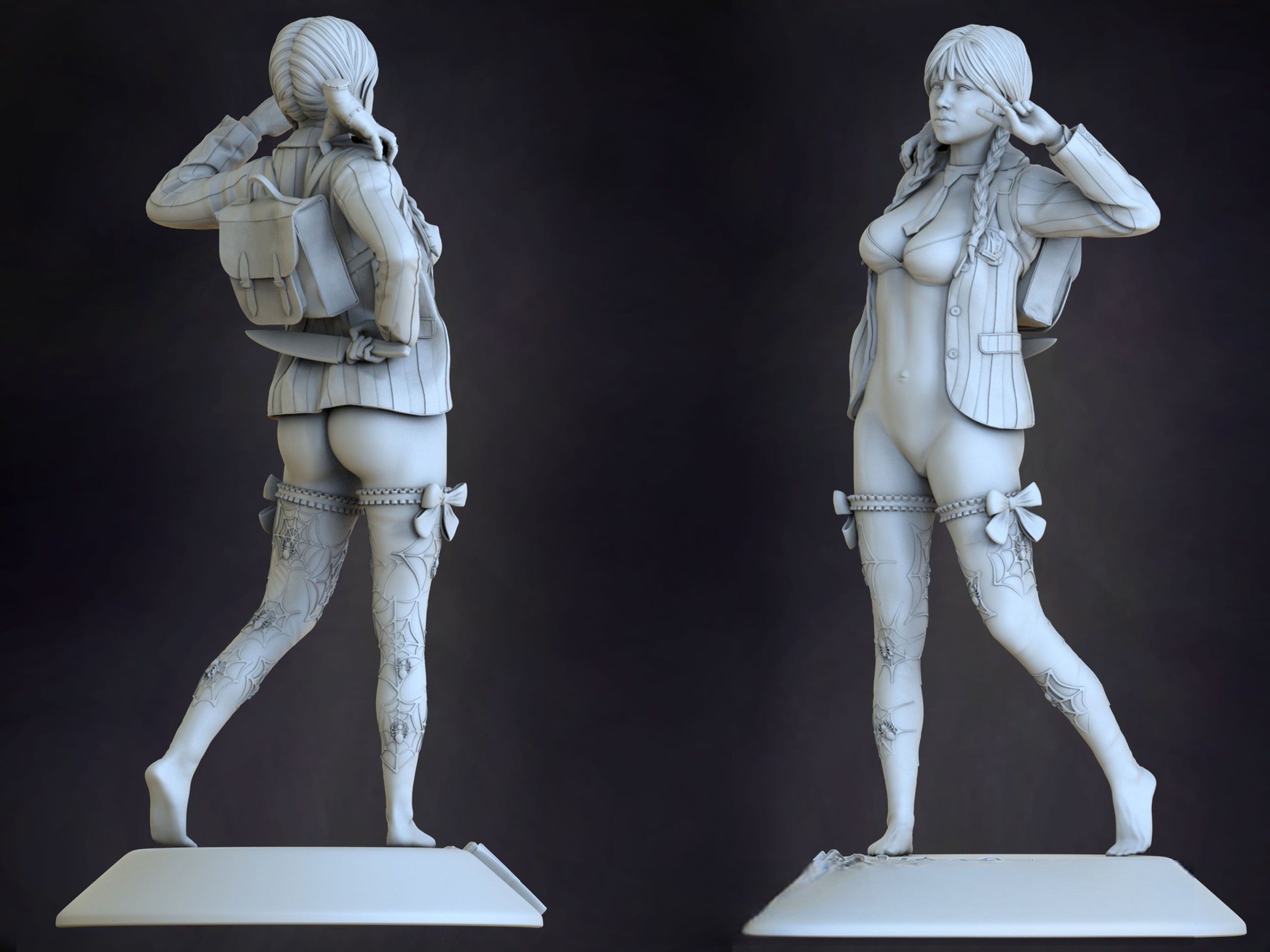 Wednesday Addams Special Edition - STL 3D Print Files - 3D Printed Garage Kit ガレージキット Resin Model Scale Figure フィギュア