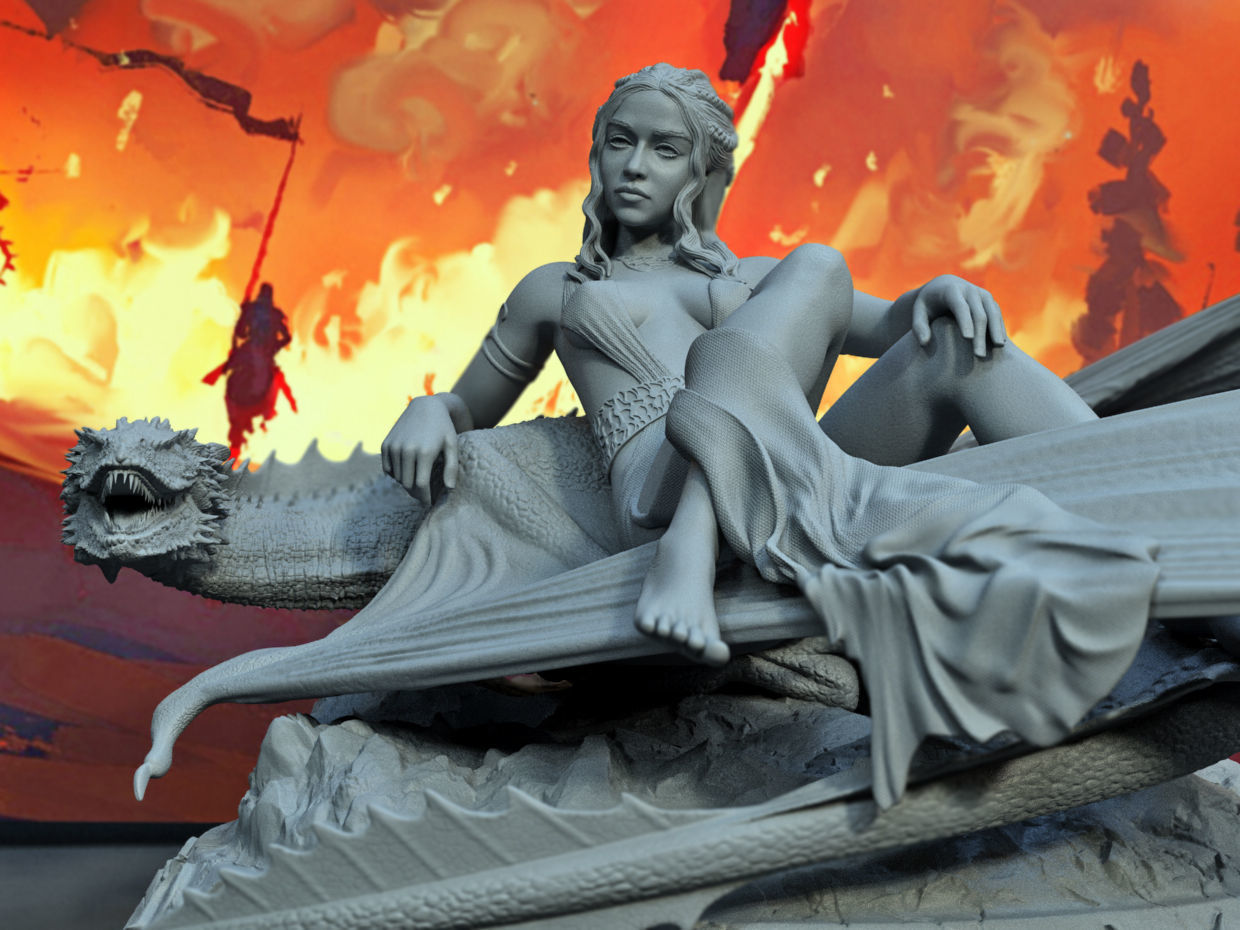 Daenerys Targaryen Special Edition - Game of Thrones - STL 3D Print Files - 3D Printed Garage Kit ガレージキット Resin Model Scale Figure フィギュア