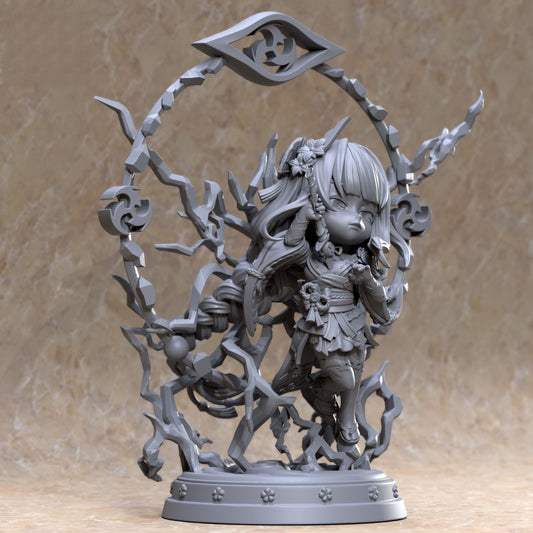 Chibi Raiden Shogun - Genshin Impact - STL 3D Print Files - 3D Printed Garage Kit ガレージキット Resin Model Scale Figure フィギュア
