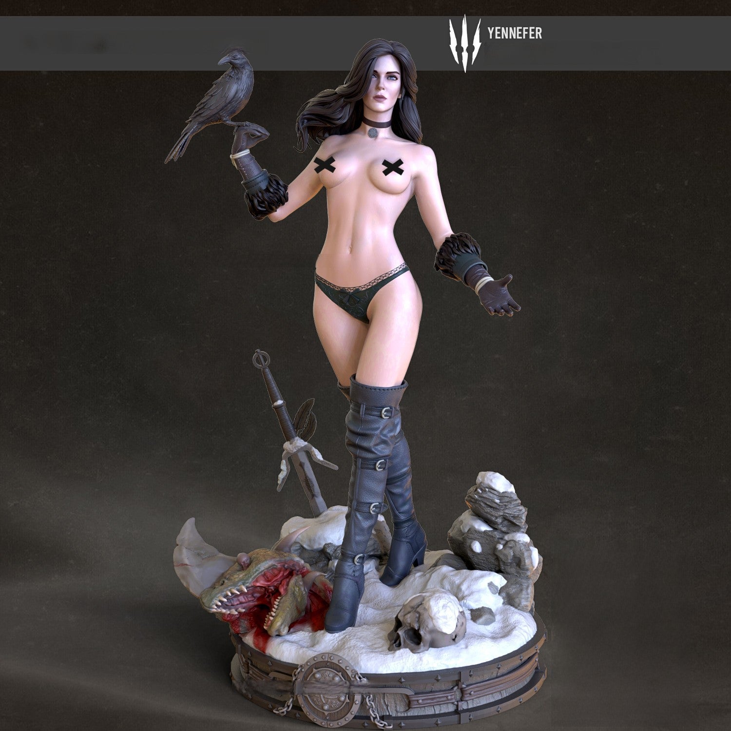Yennefer Special Edition - The Witcher 1/8 Scale - 3D Printed Garage Kit ガレージキット Resin Model Scale Figure フィギュア