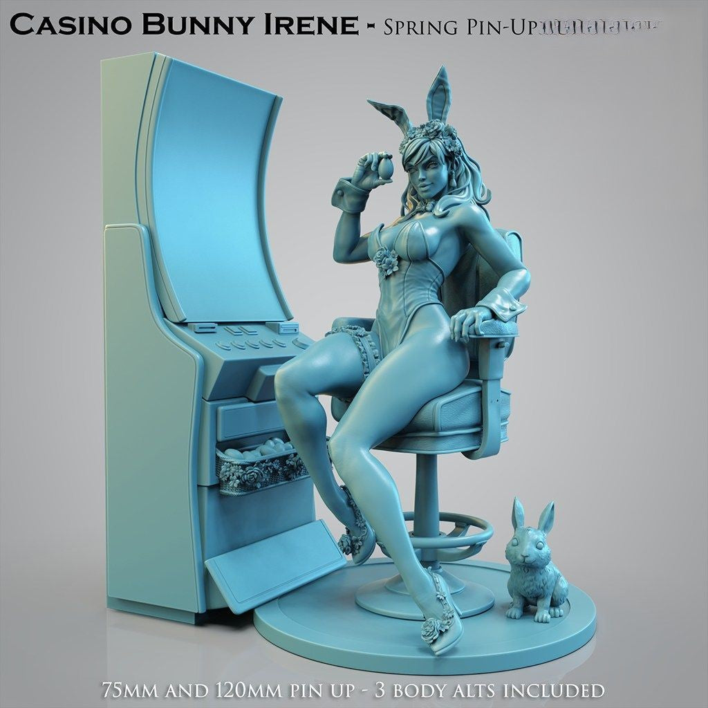 Casino Bunny Irene - STL 3D Print Files - 3D Printed Garage Kit ガレージキット Resin Model Scale Figure フィギュア