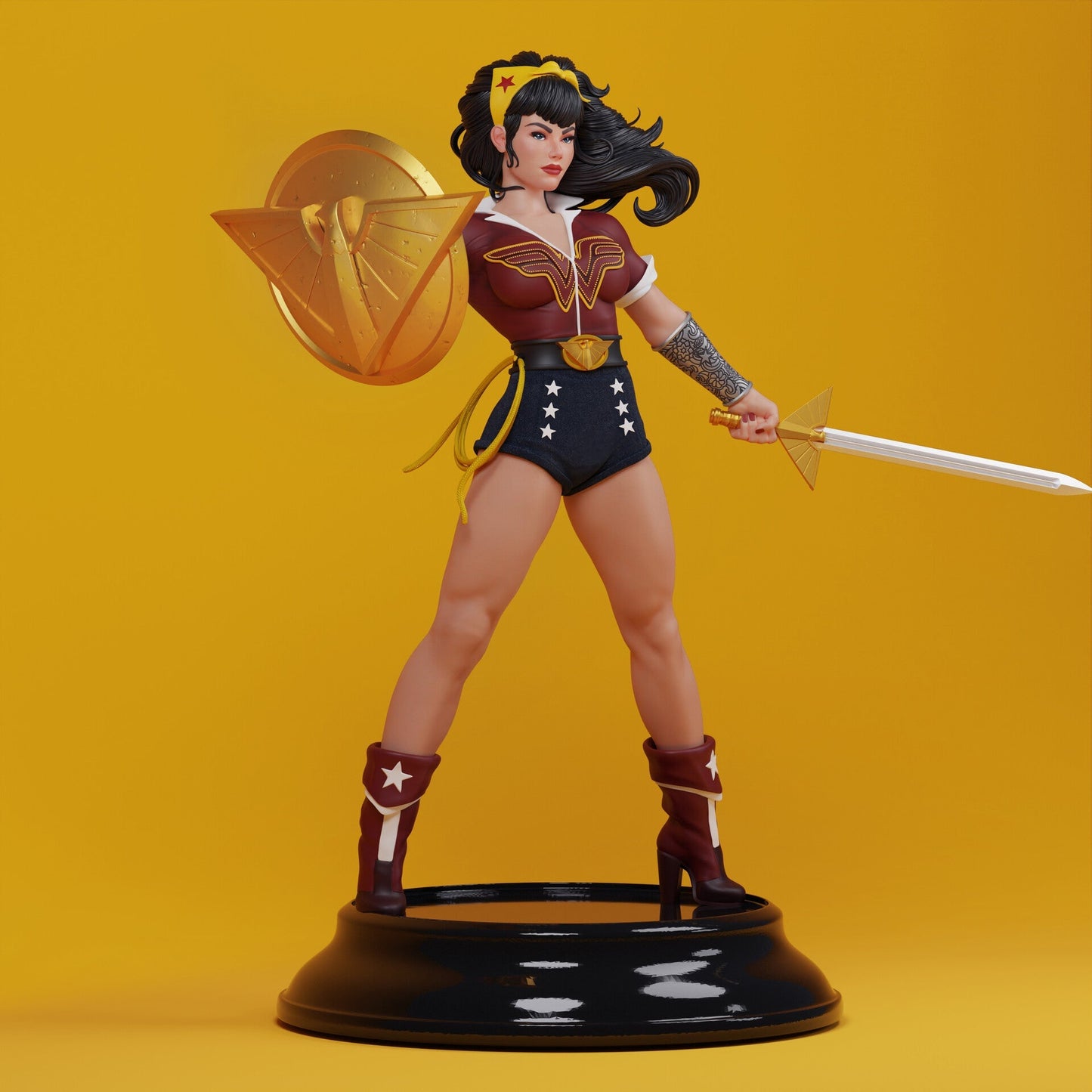 1339 Wonder Woman - DC Bombshells‎ - Diana of Themyscira - STL 3D Print Files - 3D Printed Garage Kit ガレージキット Resin Model Scale Figure フィギュア
