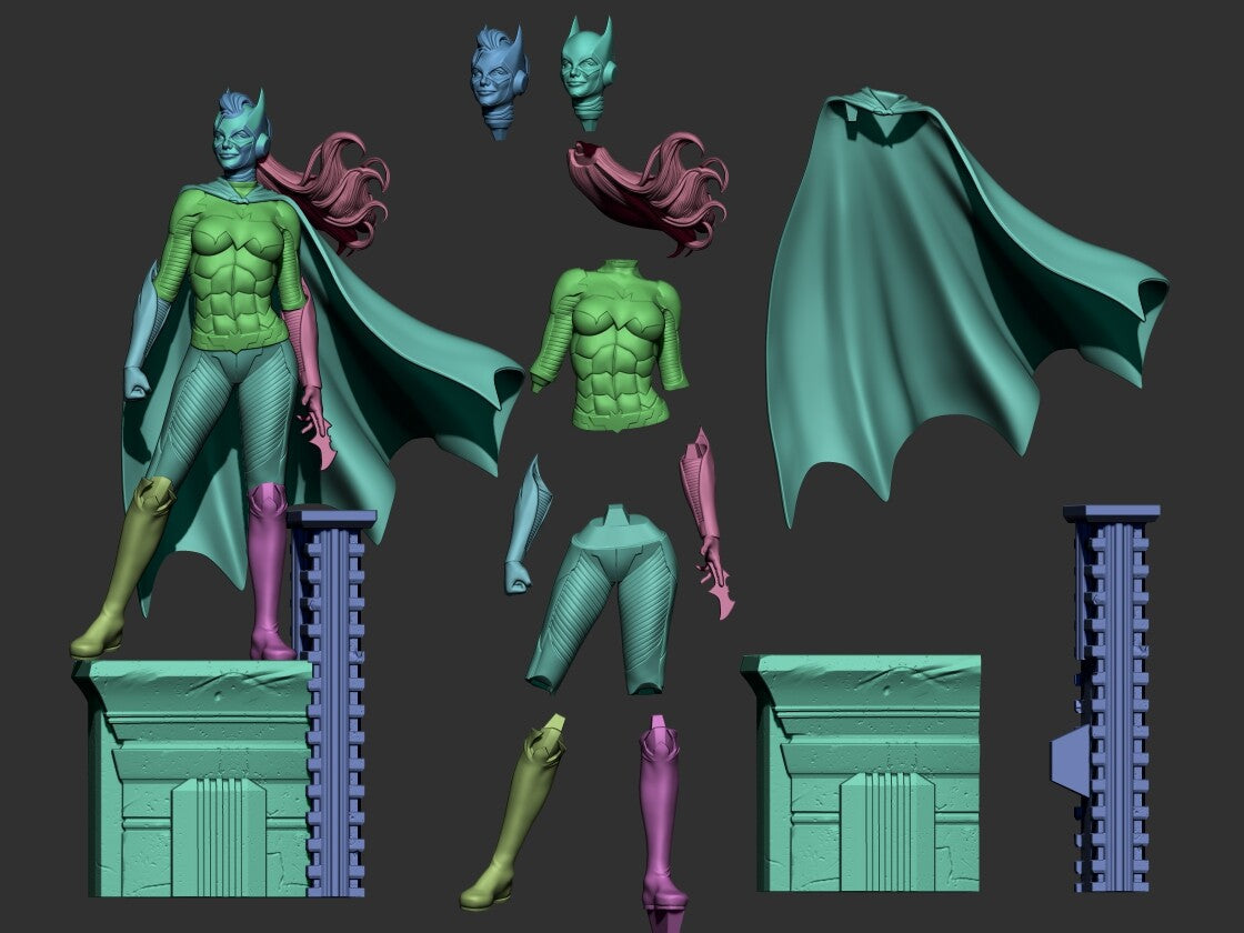 Batgirl - DC Comics - STL 3D Print Files - 3D Printed Garage Kit ガレージキット Resin Model Scale Figure フィギュア