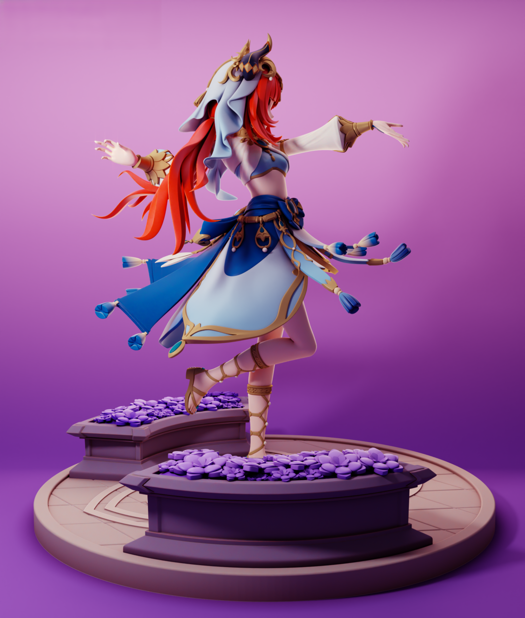Nilou - Genshin Impact - STL 3D Print Files - 3D Printed Garage Kit ガレージキット Resin Model Scale Figure フィギュア
