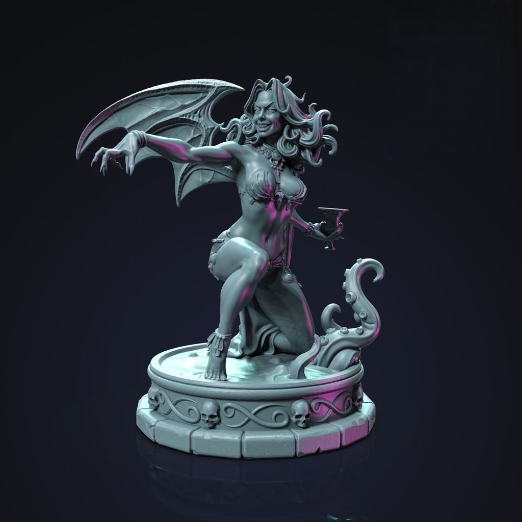 Female Vampire - STL 3D Print Files - 3D Printed Garage Kit ガレージキット Resin Model Scale Figure フィギュア