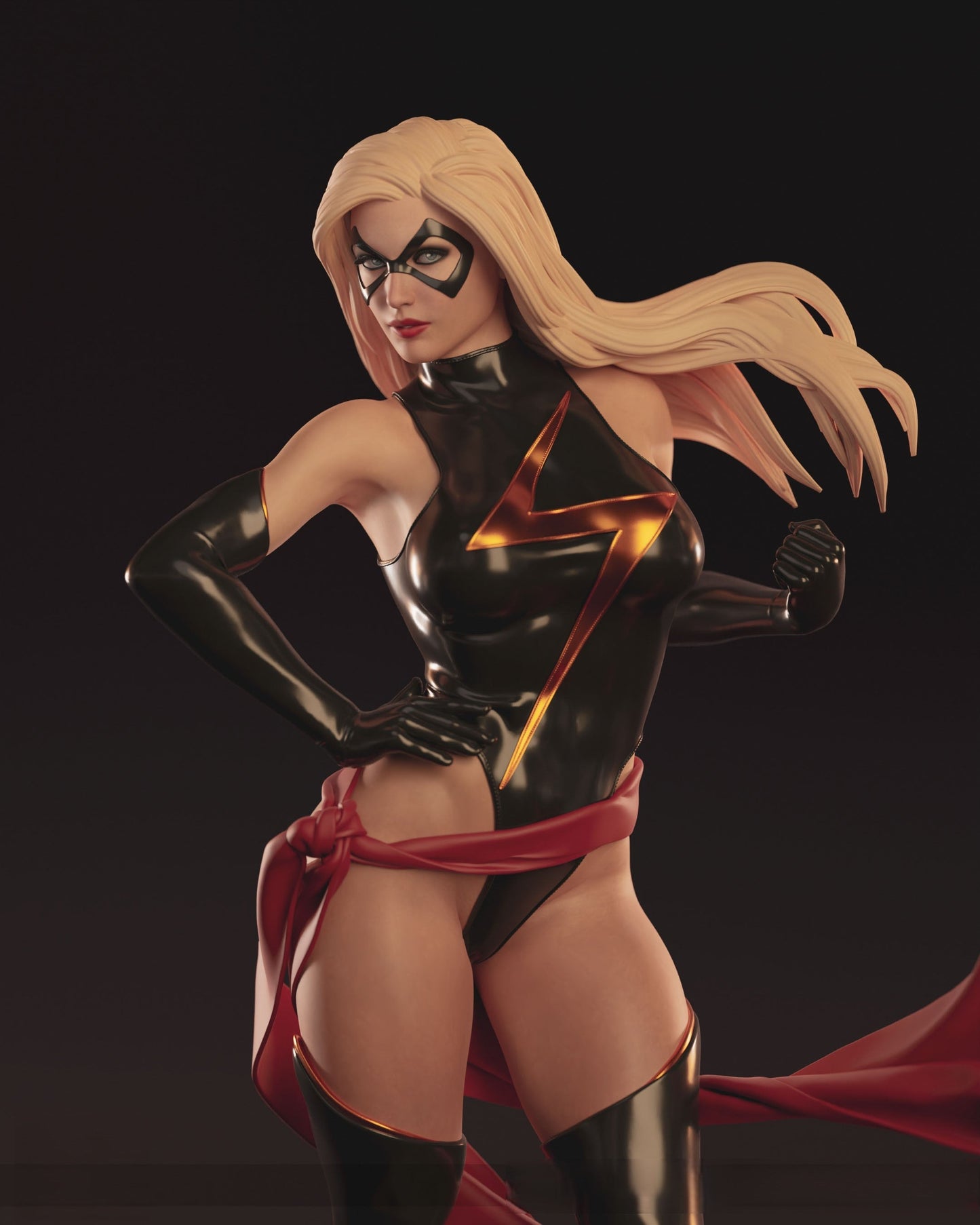 Ms. Marvel Special Edition - Carol Denvers - STL 3D Print Files - 3D Printed Garage Kit ガレージキット Resin Model Scale Figure フィギュア