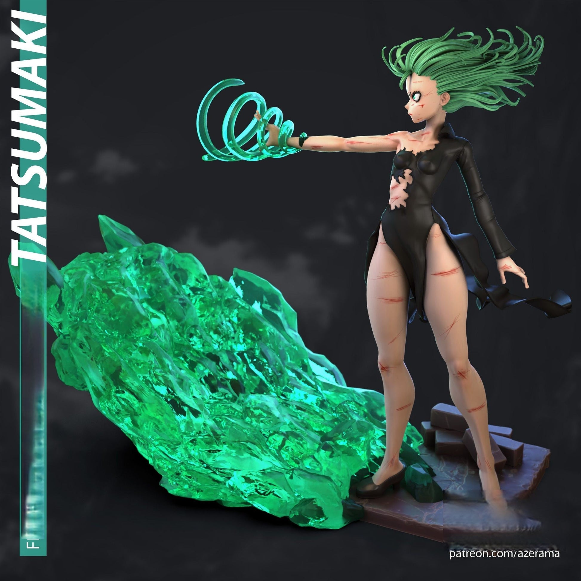 Tatsumaki Special Edition - One Punch Man - STL 3D Print Files - 3D Printed Garage Kit ガレージキット Resin Model Scale Figure フィギュア