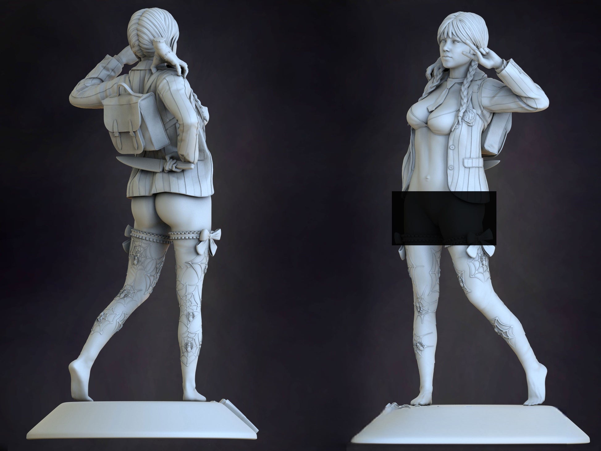 Wednesday Addams Special Edition - STL 3D Print Files - 3D Printed Garage Kit ガレージキット Resin Model Scale Figure フィギュア