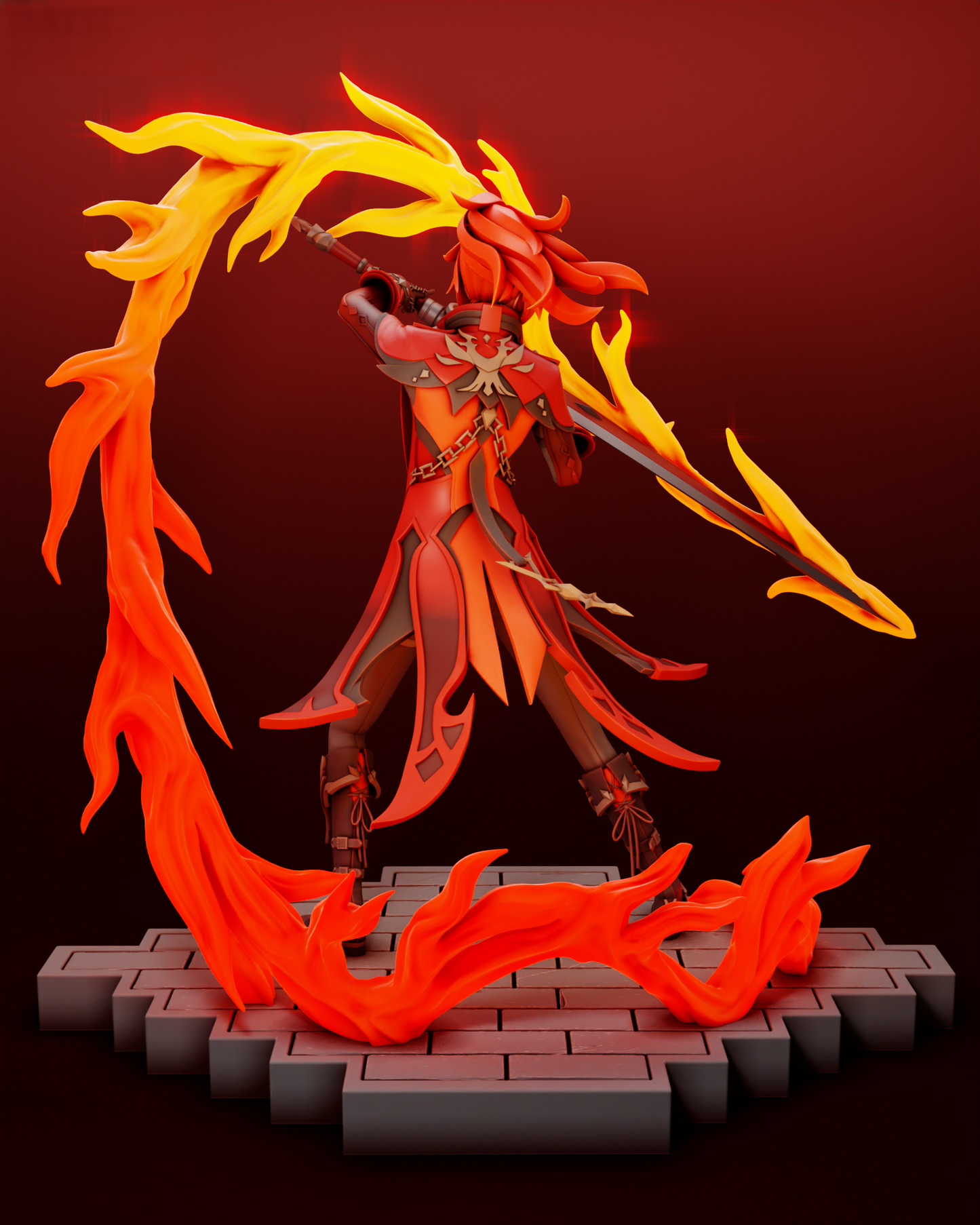 Diluc - Genshin Impact - STL 3D Print Files - 3D Printed Garage Kit ガレージキット Resin Model Scale Figure フィギュア